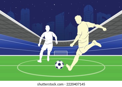 Soccer and Football Player Man Illustration Logo Vector