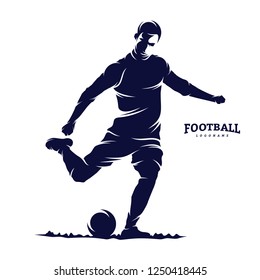 Soccer and Football Player Man logo vector. Silhouette