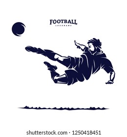 Soccer and Football Player Man logo vector. Silhouette