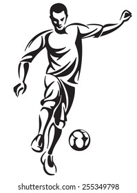 Soccer football player in motion. Vector illustration