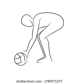 soccer or football player is setting ball in position sketch hand drawn line theme