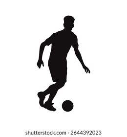 Ícone da Silhueta do Jogador de Futebol Americano.
Jogador de futebol chuta a bola, tiro na cabeça, chute no dublê, celebração de ilustração vetorial.