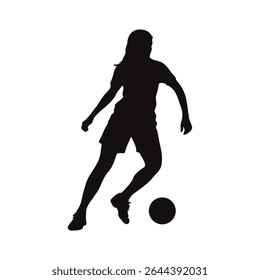 Ícone da Silhueta do Jogador de Futebol Americano.
Jogador de futebol chuta a bola, tiro na cabeça, chute no dublê, celebração de ilustração vetorial.