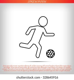 Soccer, football player silhouette icon