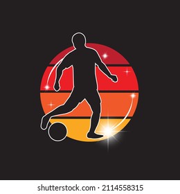Soccer football player silhouettes, vector design
