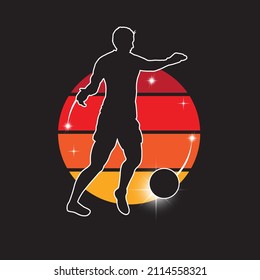 Soccer football player silhouettes, vector design
