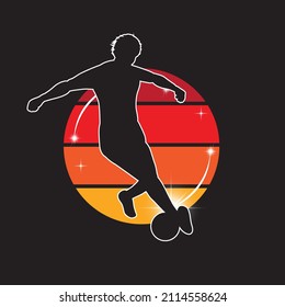 Soccer football player silhouettes, vector design