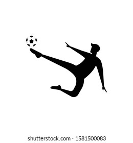 Soccer or football player. soccer vector illustration of a silhouette soccer or football player isolated on white background. Soccer flat design illustration for web, mobile, logo, icon, and graphic.