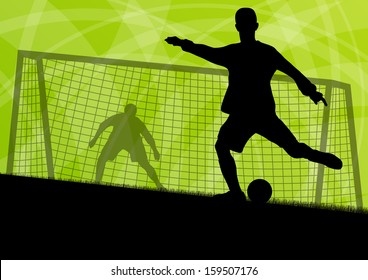 Soccer football players active sport silhouettes vector abstract background illustration