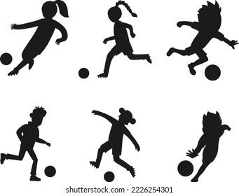 Soccer Football Players isolated vector Silhouette 