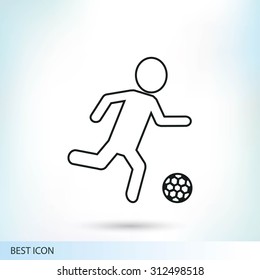 Soccer, football players silhouettes icons