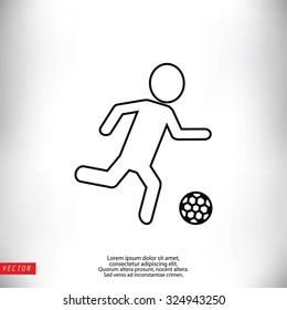 Soccer, football players silhouettes icons