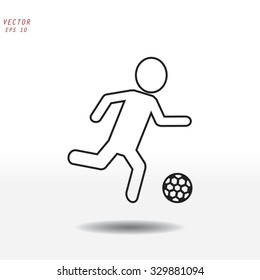 Soccer, football players silhouettes icons