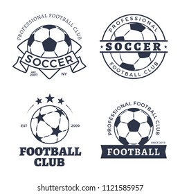 Soccer Football Posters Set Headlines Balls Stock Vector (Royalty Free ...