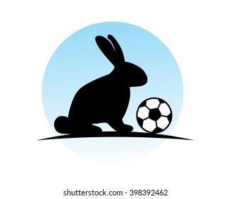 soccer football rabbit hare rabbit fauna black silhouette image