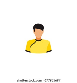 Soccer or Football Referee with yellow shirt. Vector Illustration.