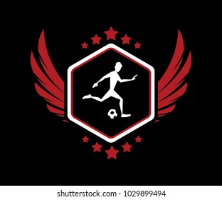 soccer football retro badge logo design illustration