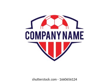 Soccer Football And Shield Logo Designs, Soccer Emblem Logo Template Vector Illustration