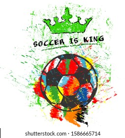 Soccer or Football sign, symbol for the great soccer event in 2020, free copy space, vector 