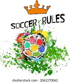 Soccer or Football sign, symbol for the great soccer event in 2022, free copy space, vector 