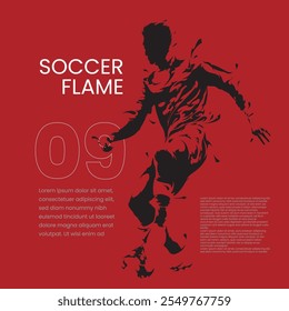 soccer football silhouette player flame