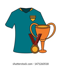 soccer football sport game competition play activity, champion player and game objects cartoon vector illustration graphic design
