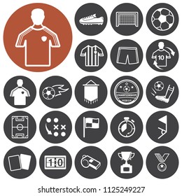 Soccer, football sport icons set. Vector illustration.