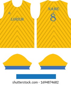 Soccer & Football Sport Jersey T-Shirt Design in Ready to use Round Neck Short Sleeve Sewing Template.