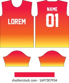 Soccer & Football Sport Jersey T-Shirt Design in Ready to use Round Neck Short Sleeve Sewing Template.