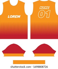 Soccer & Football Sport Jersey T-Shirt Design in Ready to use Round Neck Short Sleeve Sewing Template.
