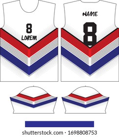 Soccer & Football Sport Jersey T-Shirt Design in Ready to use Round Neck Short Sleeve Sewing Template.
