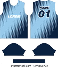 Soccer & Football Sport Jersey T-Shirt Design in Ready to use Round Neck Short Sleeve Sewing Template.
