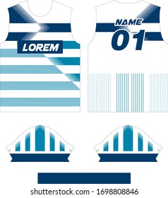 Soccer & Football Sport Jersey T-Shirt Design in Ready to use Round Neck Short Sleeve Sewing Template.
