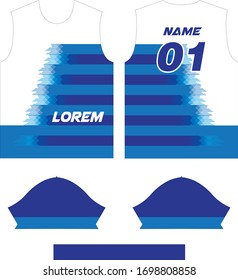 Soccer & Football Sport Jersey T-Shirt Design in Ready to use Round Neck Short Sleeve Sewing Template.
