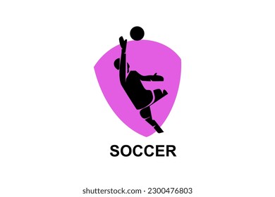 Soccer or football sport vector line icon. sportman, playing football. sport pictogram illustration.