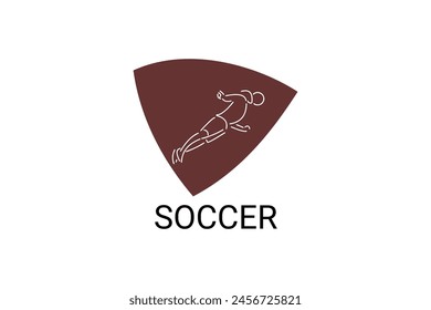 Soccer or football sport vector line icon. sportman, playing football. sport pictogram illustration.
