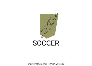 Soccer or football sport vector line icon. sportman, playing football. sport pictogram illustration.