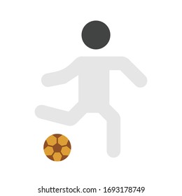 Soccer and football sports character vector Flat icon design, Goalkeeper Cocnept, Player is kicking the ball on white background