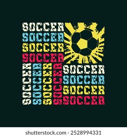 Soccer. Soccer and Football. Sports Vector Illustration quote. Design for t shirt, print, gift card, label sticker, mug design, POD. Soccer t shirt design.