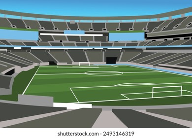 Soccer Football Stadium Colored Vector for Background