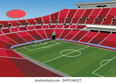 Soccer Football Stadium Colored Vector for Background