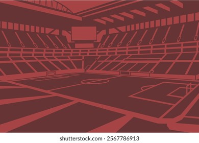 Soccer Football Stadium Field Outline Shape Silhouette Vector for Background
