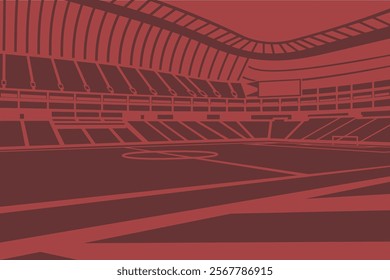 Soccer Football Stadium Field Outline Shape Silhouette Vector for Background