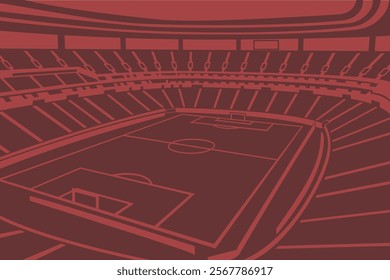 Soccer Football Stadium Field Outline Shape Silhouette Vector for Background