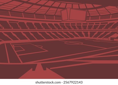 Soccer Football Stadium Field Outline Shape Silhouette Vector for Background