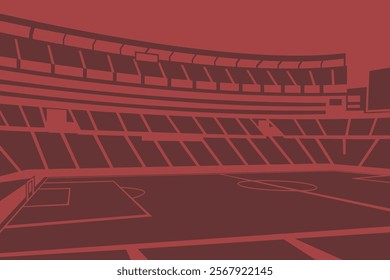 Soccer Football Stadium Field Outline Shape Silhouette Vector for Background