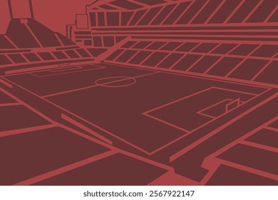 Soccer Football Stadium Field Outline Shape Silhouette Vector for Background