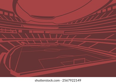 Soccer Football Stadium Field Outline Shape Silhouette Vector for Background