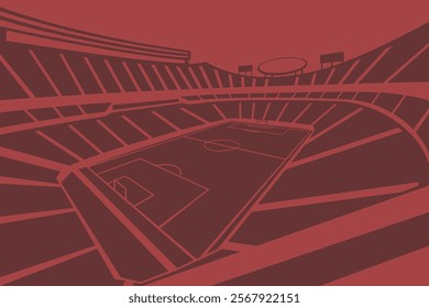 Soccer Football Stadium Field Outline Shape Silhouette Vector for Background