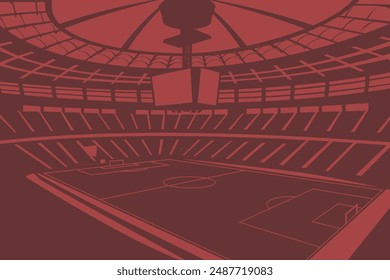 Soccer Football Stadium FIFA World Cup 2026 Outline Shape Silhouette Vector for Background